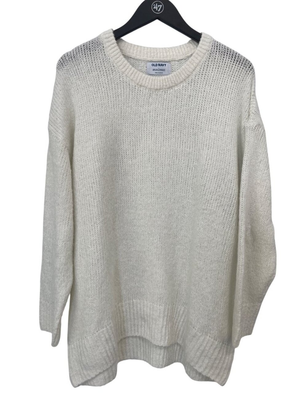 Old Navy Sweater Large Crewneck Long Sleeve Pullover Wool Blend Off White Cozy